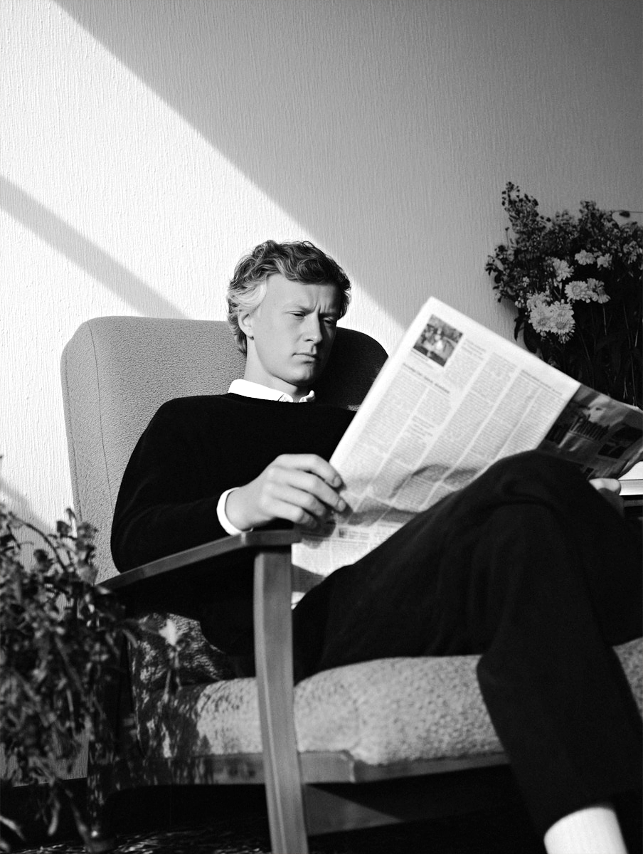 Man reading a newspaper